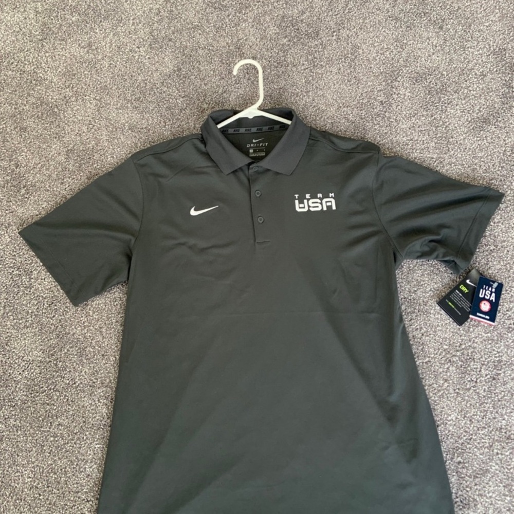 Nike Dark Gray Men's Polo Shirt with USA Logo